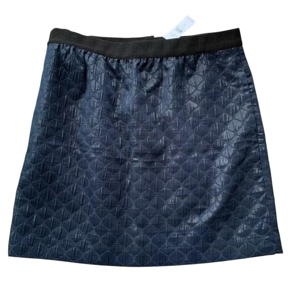 Ann Taylor LOFT Metallic Geo Mini Skirt Navy Blue Black Size 12 - Picture 1 of 6